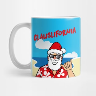 California Hipster Surfer Beach Santa Gift for Daddy T-Shirt Mug